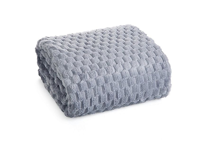 Wohndecke CINDY/6, Design91, Tolle Struktur, Waffelmuster, Weich, Karierte günstig online kaufen