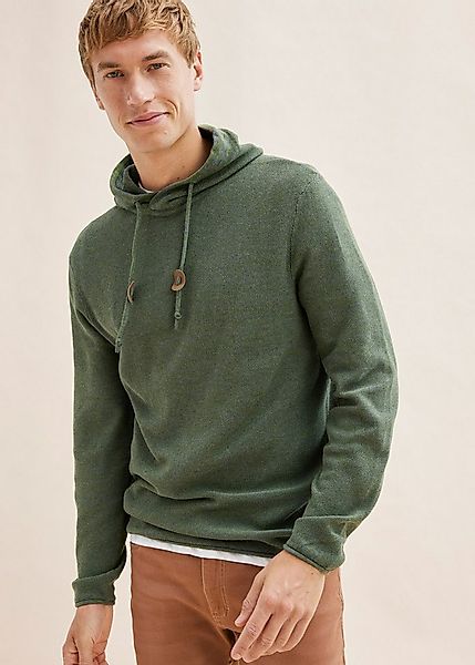 bonprix Strickpullover aus Baumwolle und Polyacryl, mit Kapuze, Regular Fit günstig online kaufen