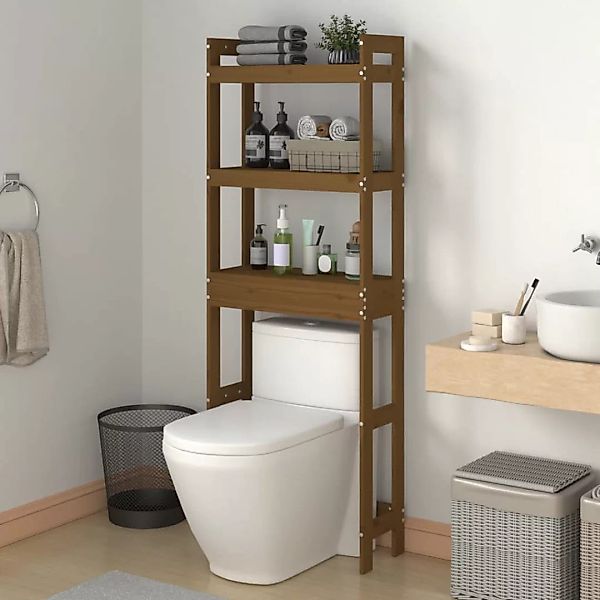 Vidaxl Toilettenregal Honigbraun 63x26x171 Cm Massivholz Kiefer günstig online kaufen