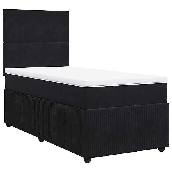 vidaXL Boxspringbett mit Matratze Schwarz 90x200 cm Samt 3292234 günstig online kaufen