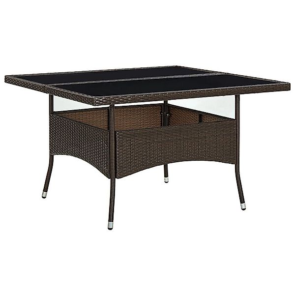 vidaXL Gartentisch Garten-Esstisch Braun Poly Rattan günstig online kaufen