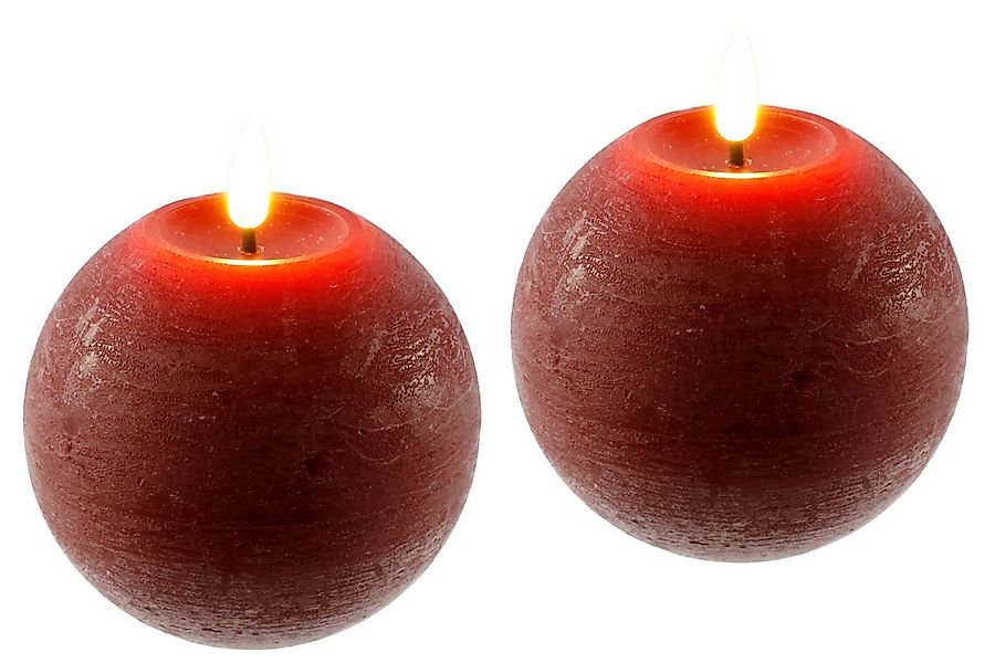 I.GE.A. LED-Kerze LED Echtwachskerze 2er Set, Mit Timer Flackernd Stumpenke günstig online kaufen