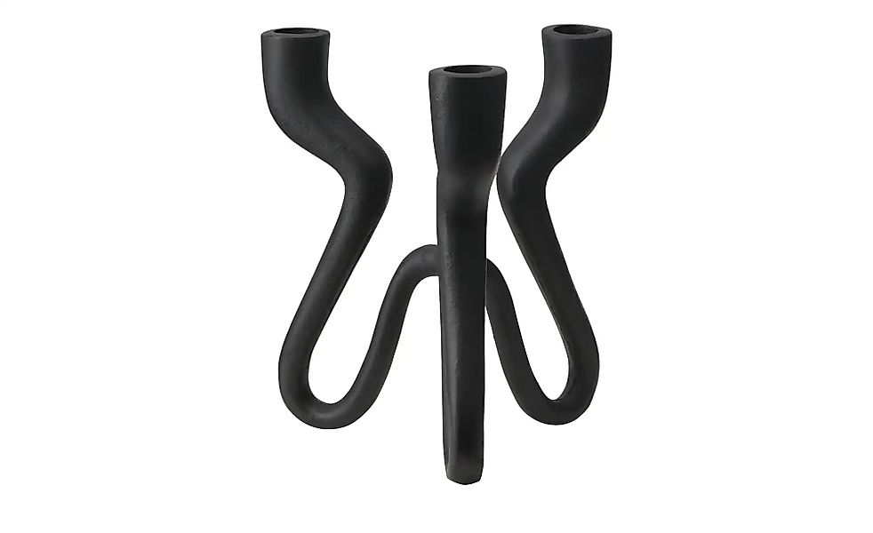 HOME STORY 3er-Kerzenständer   ¦ schwarz ¦ Aluminium ¦ Maße (cm): B: 18 H: günstig online kaufen