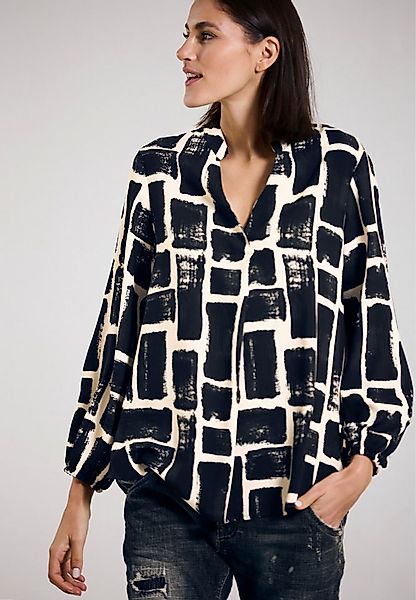 Andijamo-Fashion Schlupfbluse CHECK IT V-Ausschnitt, Edler Grafikprint, fli günstig online kaufen