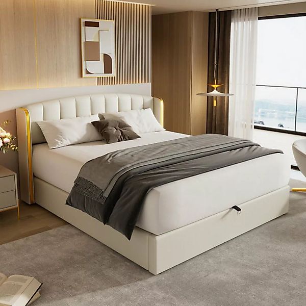 MODFU Polsterbett Hydraulisches Bett (180*200cm), mit 3 Schubladen,Bettkast günstig online kaufen