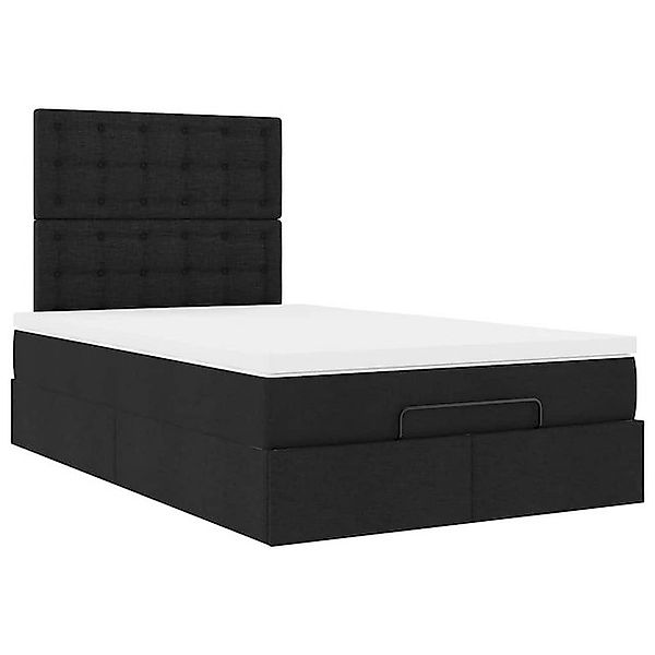 vidaXL Bett Ottoman-Bett mit Matratze Schwarz 120x190 cm Stoff günstig online kaufen