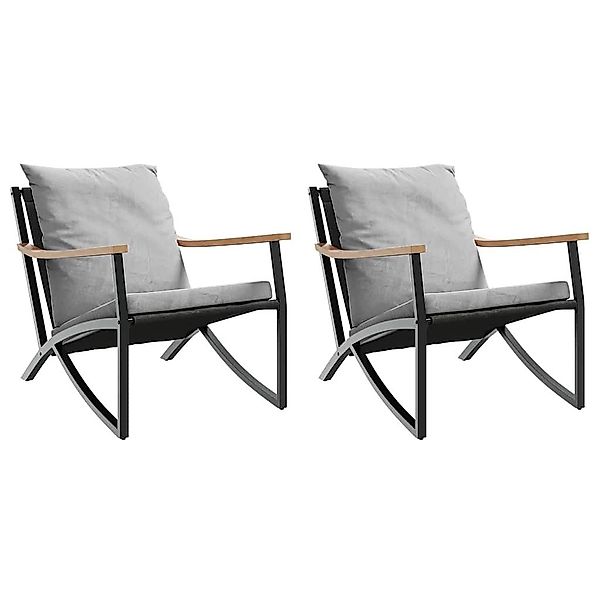 vidaXL Gartenlounge-Set Gartenstühle mit Kissen 2 günstig online kaufen