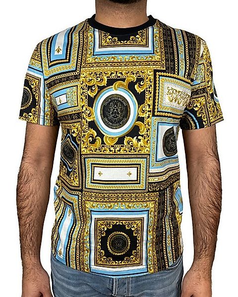 19V69 ITALIA T-Shirt – Barock Print Kurzarm T-Shirt mit Rundhalsausschnitt günstig online kaufen