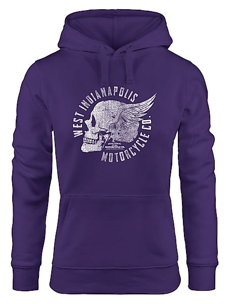 Neverless Hoodie Hoodie Damen Totenkopf Flügel günstig online kaufen