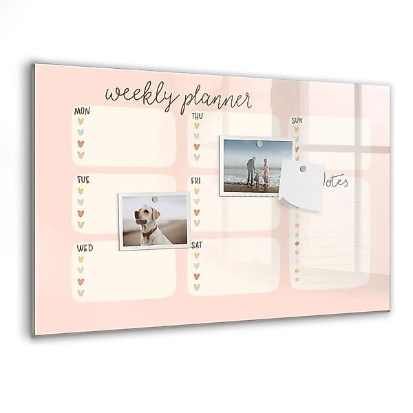 Tulup Magnettafel Glas Ein Schöner Wochenplaner 60x40 cm Magnettafel Zum Sc günstig online kaufen