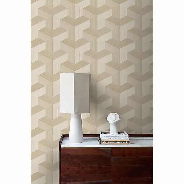 Origin Wallcoverings Strukturtapete 3D-Muster Beige 0.53 x 10.05 m 347949 günstig online kaufen