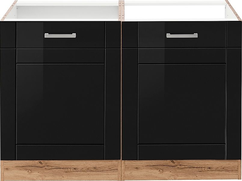 KOCHSTATION Spülenschrank "KS-Tinnum", 120 cm breit, MDF-Fronten, Metallgri günstig online kaufen