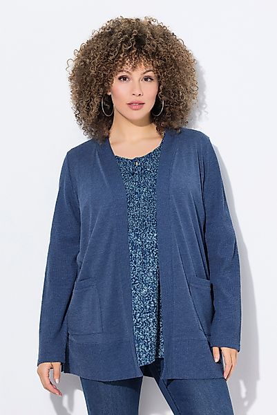 Ulla Popken Sweatjacke Sweatjacke Waffelstruktur offene günstig online kaufen