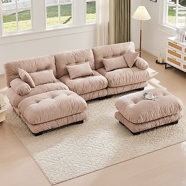 KLAM HOME Sofa Ecksofa Loungesofa 5-Sitzer-Sofa günstig online kaufen