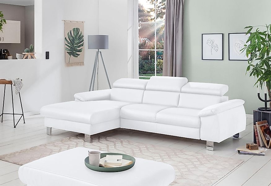 COTTA Ecksofa "Komaris L-Form, B: 244 cm" mit Kopfteilverstellung, optional günstig online kaufen