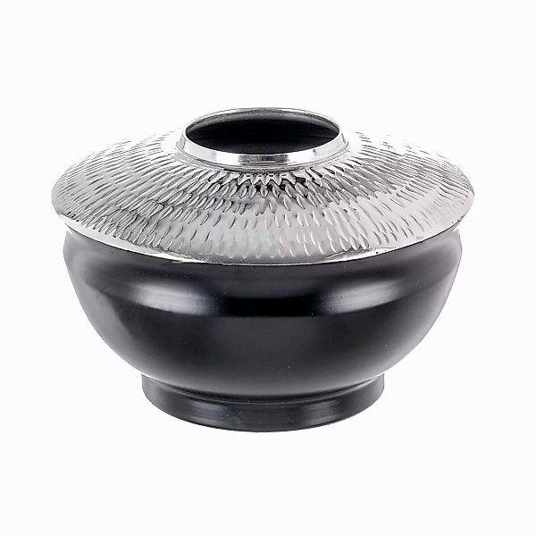 Vase 21 X 21 X 11,5 Cm Schwarz Aluminium günstig online kaufen