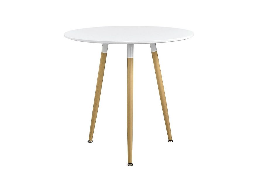 en.casa Esstisch, »Camille« rund [weiß seidenglanz] - Ø 80 cm günstig online kaufen
