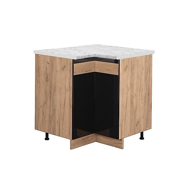 Vicco Eckunterschrank Fame-Line Schwarz Eiche hochglanz/Goldkraft Eiche 81 günstig online kaufen