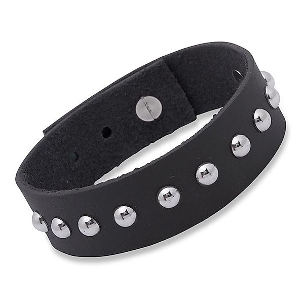Unique Lederarmband Lederarmband schwarz Edelstahlnieten 18-22cm günstig online kaufen