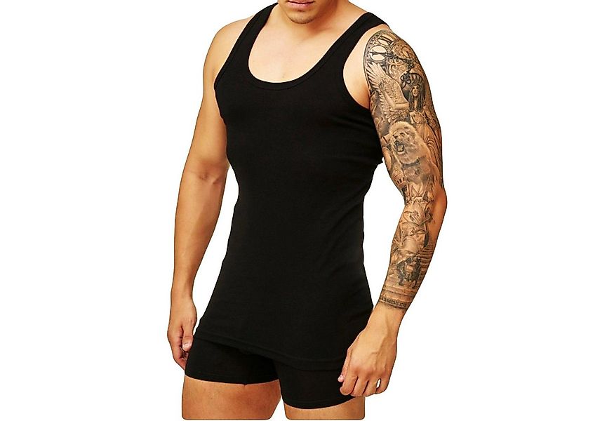 DDOnlineShop Unterhemd Tank Top Achselshirt für Herren Schwarz (Packung,Spa günstig online kaufen