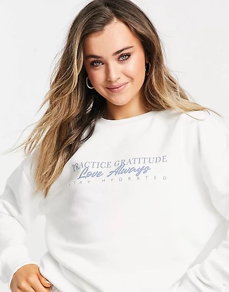 Chelsea Peers – Mantra-Sweatshirt in Weiß günstig online kaufen