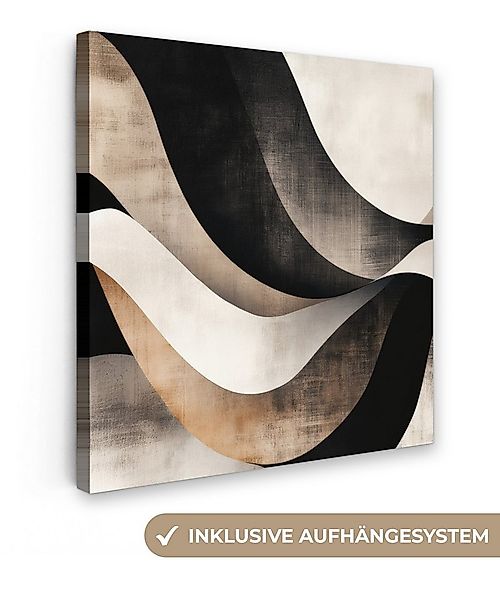 OneMillionCanvasses® Leinwandbild Abstrakt - Wellen - Schwarz - Verwittert, günstig online kaufen
