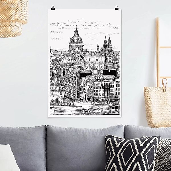 Poster Architektur & Skyline - Hochformat Stadtstudie - Altstadt günstig online kaufen