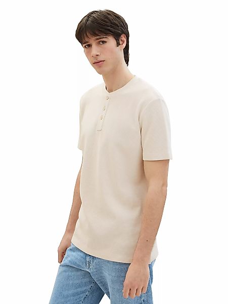 TOM TAILOR Denim Rundhalsshirt, aus hochwertigem Waffeljersey günstig online kaufen