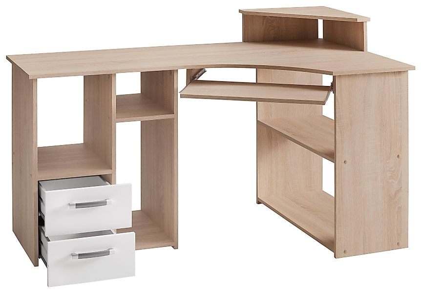 VOGL Möbelfabrik Schreibtisch Sam, Eckschreibtisch, Tastaturauszug, günstig online kaufen