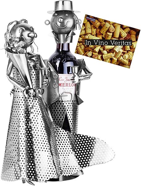 BRUBAKER Weinflaschenhalter Hochzeitspaar Flaschenhalter, (inklusive Grußka günstig online kaufen