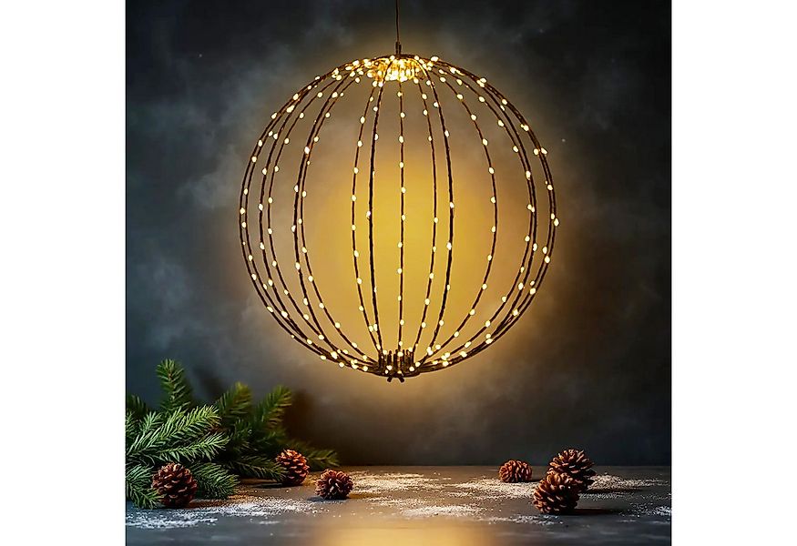 Spetebo Kugelleuchte zum hängen für Außen 40 cm Netzstecker, mit Timerfunkt günstig online kaufen