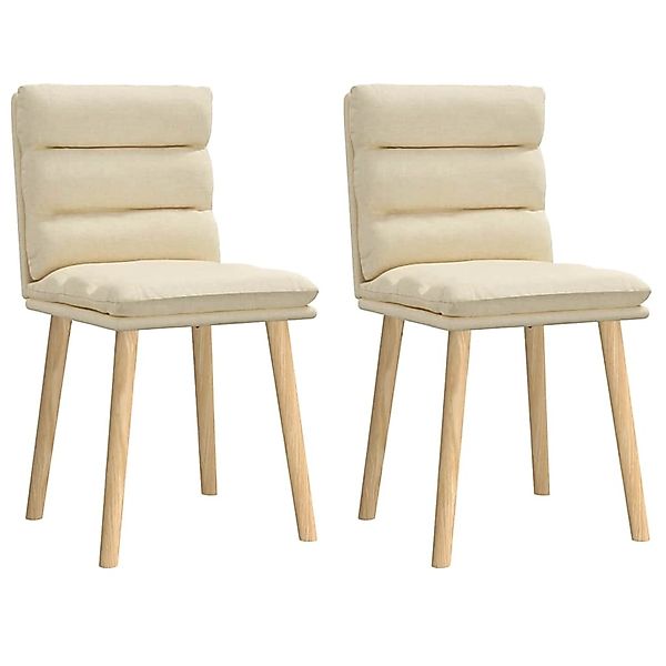 vidaXL Esszimmerstühle 2 Stk Creme Stoff 4101300 günstig online kaufen
