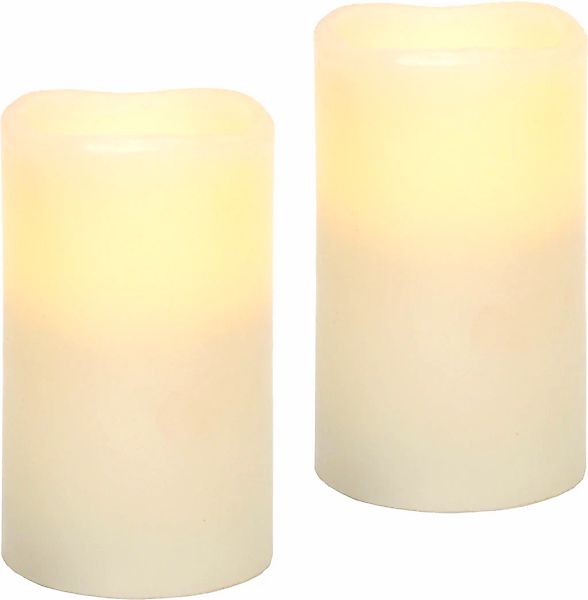 I.GE.A. LED-Kerze "LED-Kerzen Flackernd Warmweiß 2er Set Stumpenkerze Deko günstig online kaufen