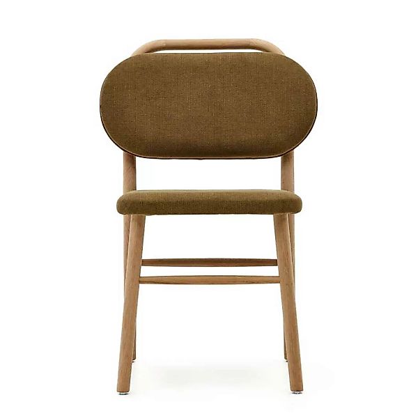 Design Esstisch Stühle in Dunkelgrün Gestell aus Eiche Massivholz (2er Set) günstig online kaufen