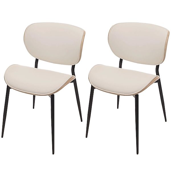 MCW Esszimmerstuhl O45 2er-Set Natur Weiß günstig online kaufen