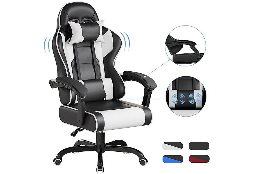HOMALL Gaming-Stuhl Massage Bürostuhl mit Fußstütze,Kopfstütze Gaming Chair günstig online kaufen