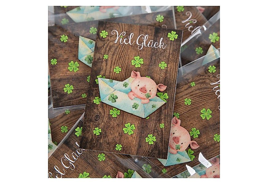 Logbuch-Verlag Dekofigur 10 Glücksbringer Glücksschweinchen mit Viel Glück günstig online kaufen