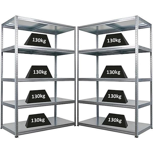 PROREGAL Mega Deal 2x Schwerlastregal Steel Eagle HxBxT 180x120x60cm Fachla günstig online kaufen