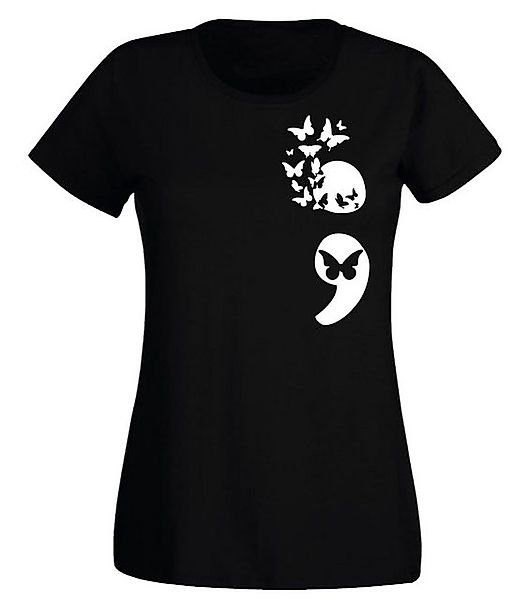 G-graphics T-Shirt Damen T-Shirt - Semicolon mit Schmetterlingen mit trendi günstig online kaufen