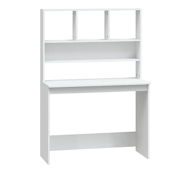 furnicato Schreibtisch mit Regal Weiß 102x45x148 cm Holzwerkstoff günstig online kaufen