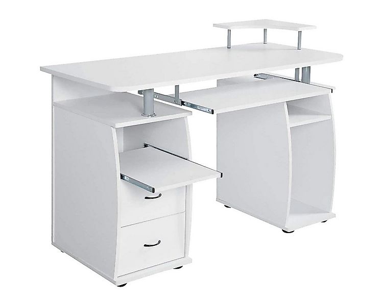 COSTWAY Computertisch, mit Tastaturauszug Druckerablage und 2 Schubladen günstig online kaufen