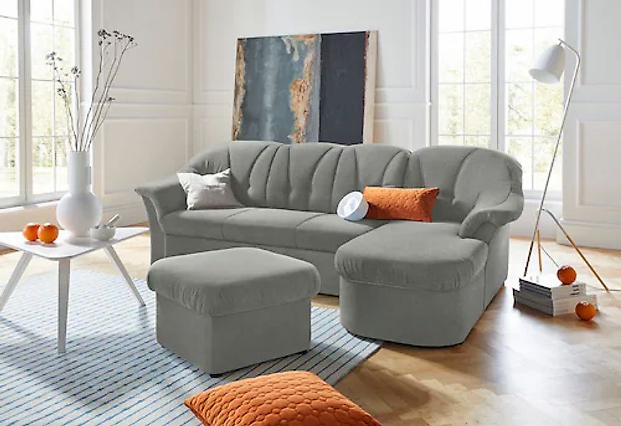 DOMO collection Ecksofa »Pegnitz, elegante Rückensteppung, komfortabel, L-F günstig online kaufen