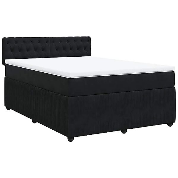 vidaXL Boxspringbett mit Matratze Schwarz 160x200 cm Samt 3287790 günstig online kaufen