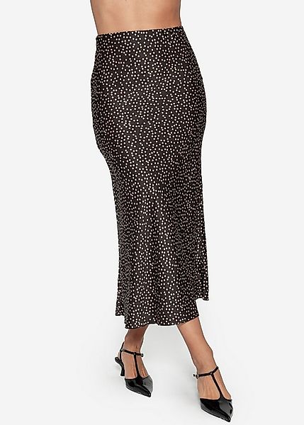 SASSYCLASSY Minirock Midi Satinrock Damen Elegant mit Punktmuster A-Linie R günstig online kaufen
