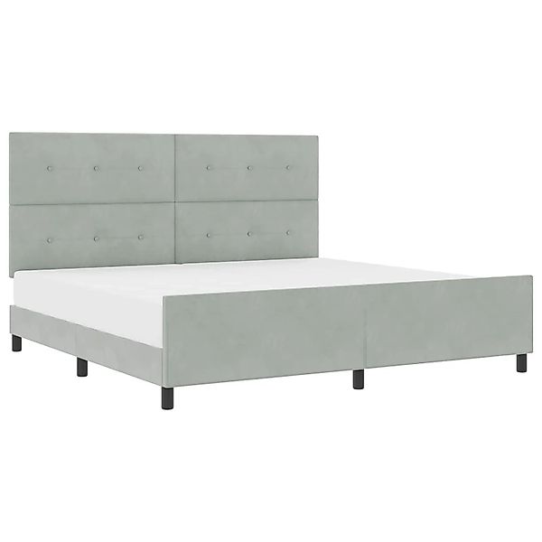 vidaXL Boxspringbett mit Kopfteil Hellgrau 200 x 200 cm Samt 3344963 günstig online kaufen