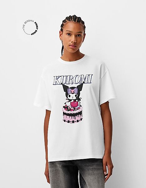 Bershka Oversize-T-Shirt Kuromi Mit Kurzen Ärmeln Damen S Grbrochenes Weiss günstig online kaufen