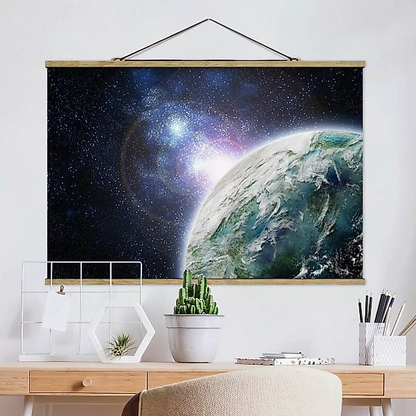 Stoffbild mit Posterleisten - Querformat Galaxy Light günstig online kaufen