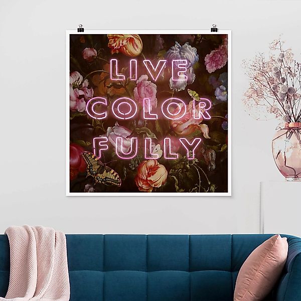 Poster Blumen - Quadrat Live Color Fully günstig online kaufen