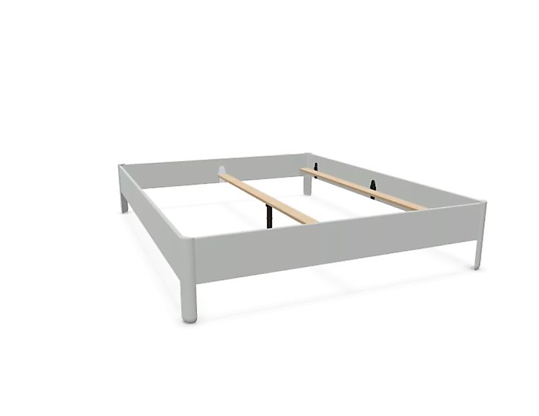 NAIT Doppelbett farbig lackiert Lichtergrau 160 x 210cm Ohne Kopfteil günstig online kaufen