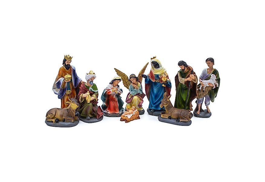 Spetebo Krippe XL Weihnachtskrippe Figuren Set - 10-teilig (10-tlg), Krippe günstig online kaufen